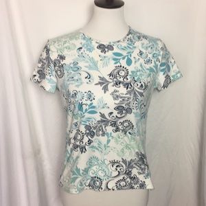 Croft & Barrow Multicolored Paisley Tee Size PS